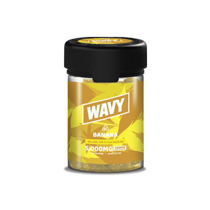 Wavy Gummies D8 + CBN + THCP + LR D9 Gummies (5000mg 20ct Jar) | Banana