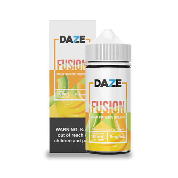7Daze Fusion Series E-Liquid 100mL (Freebase) | Banana Cantaloupe Honeydew with Packaging