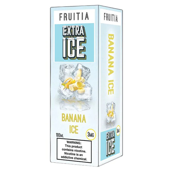 Fruitia Extra Ice Series E-Liquid 100mL (Freebase) | Banana Ice with packaging