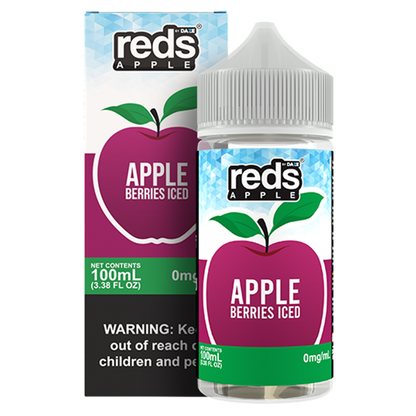 7Daze Reds E-Liquid 100mL (Freebase) | Berries Iced with Packaging