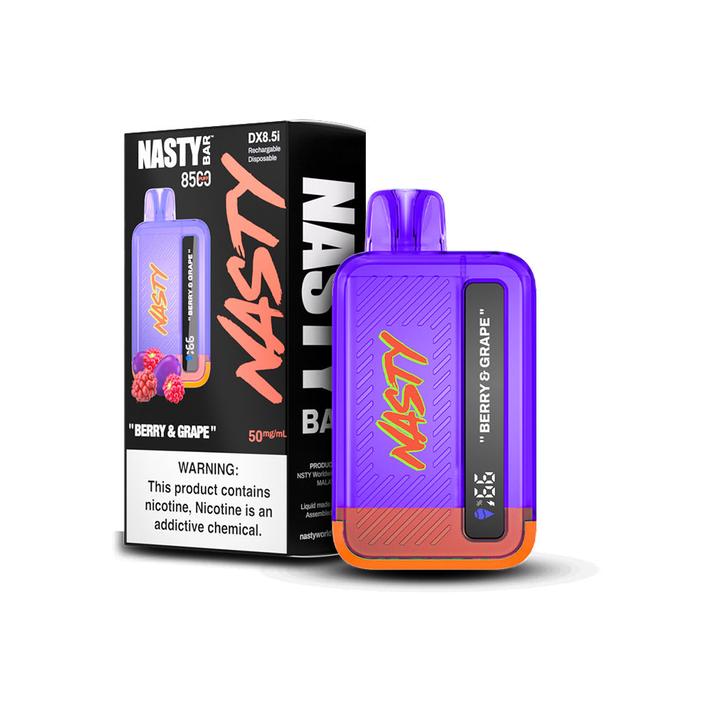 Nasty Juice – Nasty Bar Disposable 8500 Puffs 17mL 50mg Berry & Grape with packaging