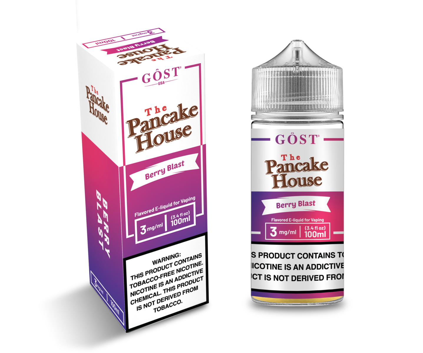 Pancake House Series E-Liquid 100mL (Freebase) | Berry Blast with Packaging