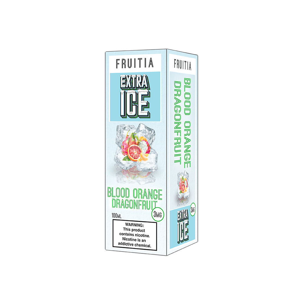 Fruitia Extra Ice Series E-Liquid 100mL (Freebase) | Blood Orange Dragonfruit with packaging