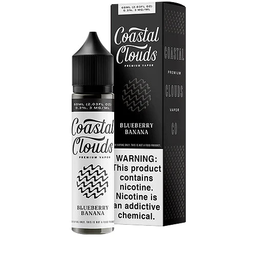 Coastal Clouds E-Liquid | 60mL | Blueberry Banana with packaging