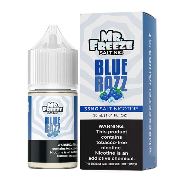 Mr. Freeze TFN Salt Series E-Liquid 30mL (Salt Nic) | 35mg Blue Razz with packaging
