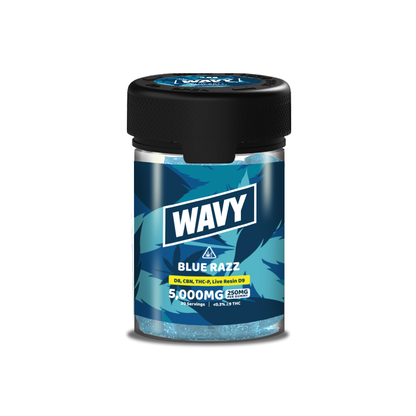 Wavy Gummies D8 + CBN + THCP + LR D9 Gummies (5000mg 20ct Jar) | Blue Razz