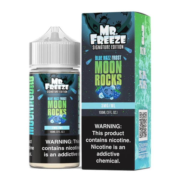 Mr. Freeze TFN Series E-Liquid 100mL (Freebase) | 3mg Blue Razz Frost Moon Rocks with packaging