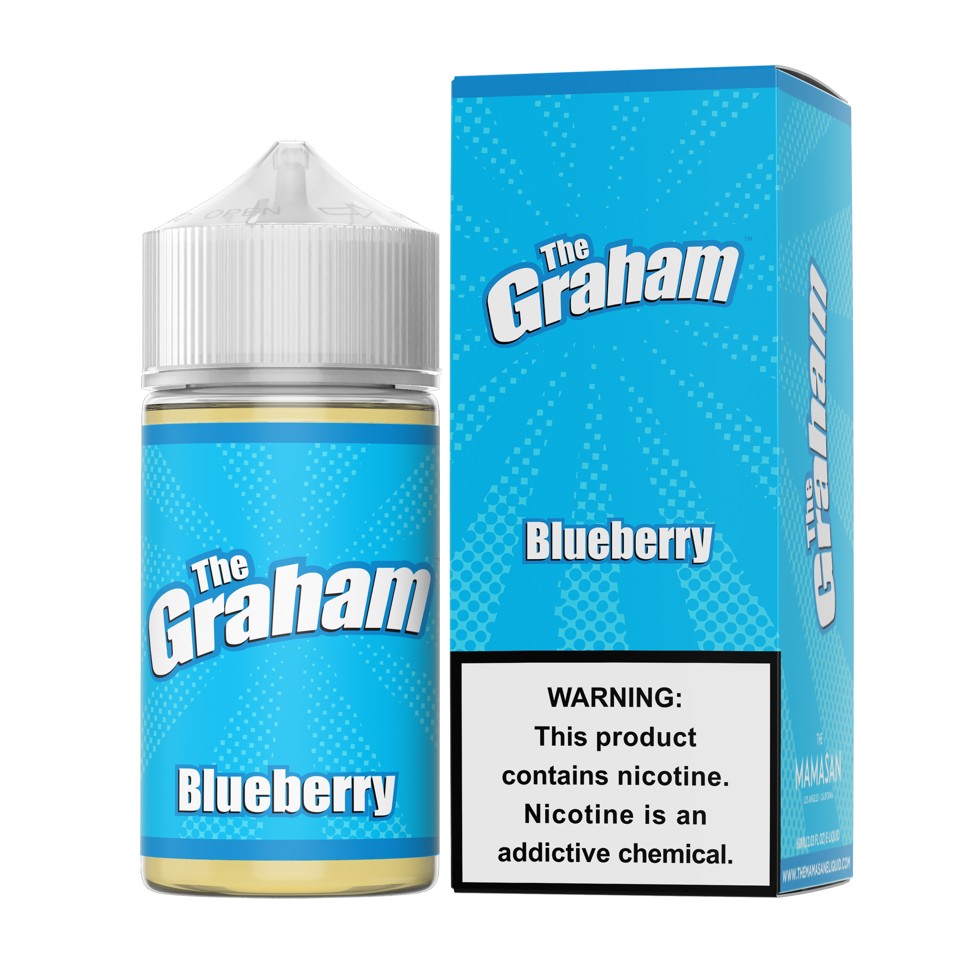 The Graham Series E-Liquid 60mL Blueberry with packaging