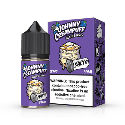 Tinted Brew Johnny Creampuff TFN Salt Series E-Liquid 30mL | 35mg Blueberry with packaging