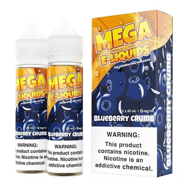 Mega E-Liquids Series x2-60mL | 0mg Blueberry Crumb with packaging