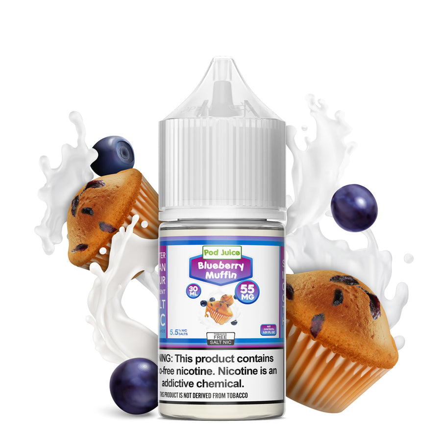 Pod Juice Salt Series E-Liquid 30mL Blueberry Muffin bottle