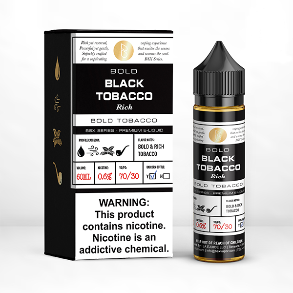 GLAS BSX TFN Series E-Liquid 6mg | 60mL (Freebase) Bold Rich Black Tobacco with Packaging