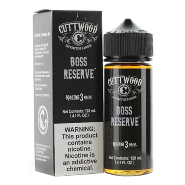 Cuttwood Series E-Liquid 120mL Boss Reserve with packaging