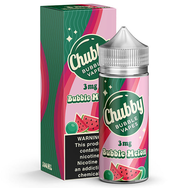 Chubby Bubble Vapes Series E-Liquid 100mL Bubble Melon with packaging