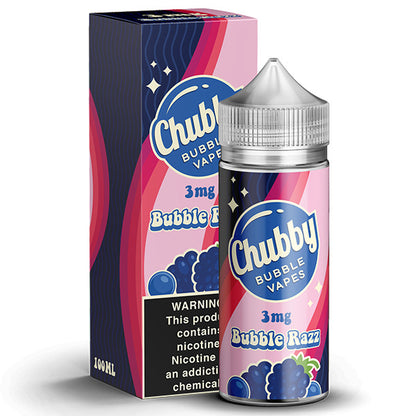 Chubby Bubble Vapes Series E-Liquid 100mL Bubble Razz with packaging