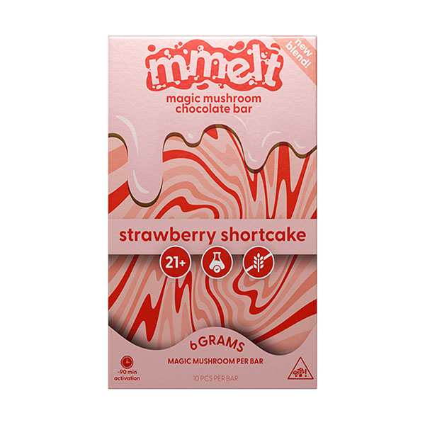 Cali Mmelt Mushroom Chocolate Strawberry Shortcake with Packaging