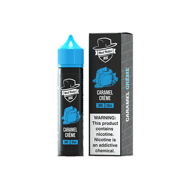 Mad Hatter E-Liquid 60mL (Freebase) | Caramel Creme with packaging