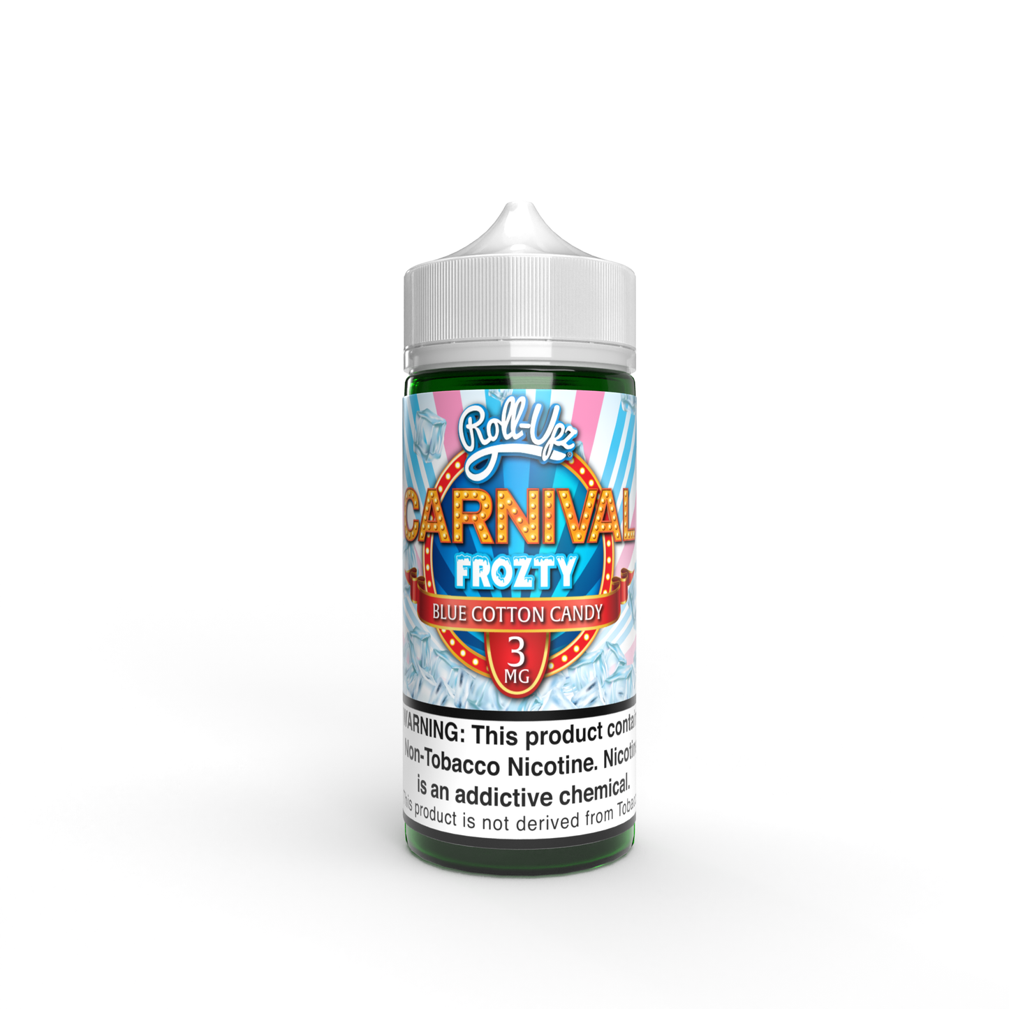 Juice Roll Upz Series E-Liquid 100mL (Freebase) | Carnival Blue Cotton Candy Frozty