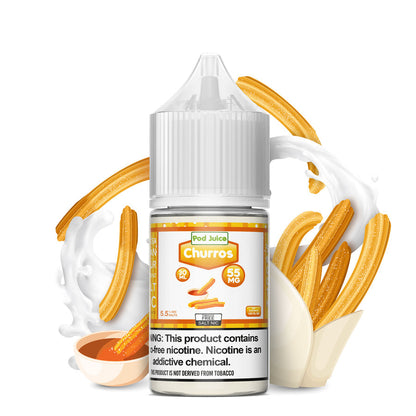 Pod Juice Salt Series E-Liquid 30mL Churros bottle