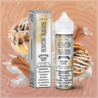 Esco Bars E-Liquid 0mg | 60mL (Freebase) Cinnamon Danish with Packaging