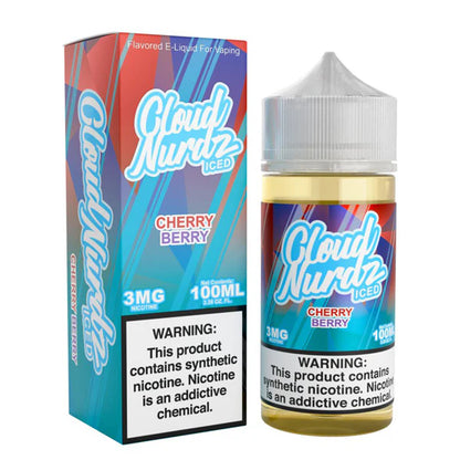 Cloud Nurdz Series E-Liquid 100mL (Freebase) Cherry Berry Ice with Packaging