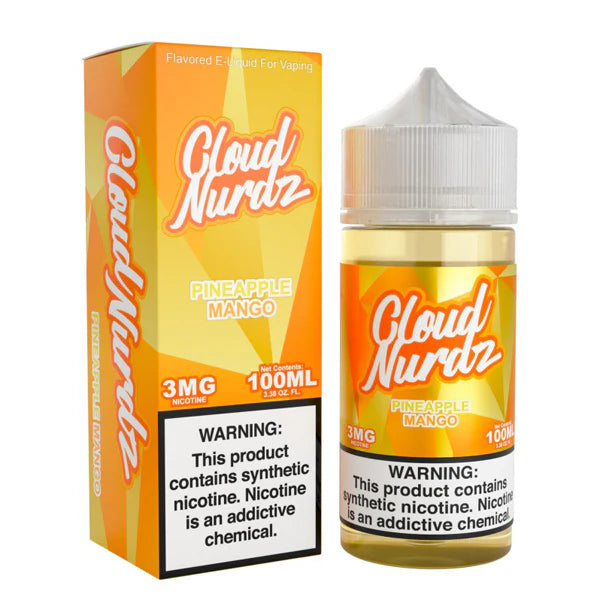 Cloud Nurdz Series E-Liquid 100mL (Freebase) Pineapple Mango with Packaging