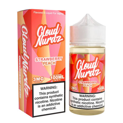 Cloud Nurdz Series E-Liquid 100mL (Freebase) Strawberry Peach with Packaging