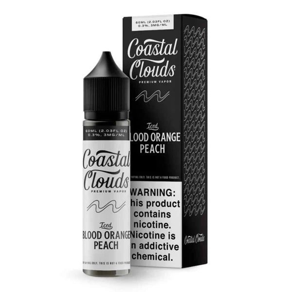 Coastal Clouds E-Liquid | 60mL | Blood Orange Peach Ice with packaging