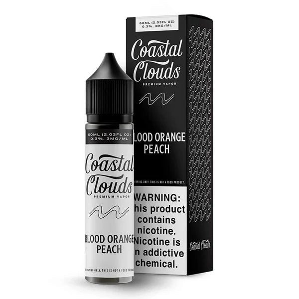 Coastal Clouds E-Liquid | 60mL | Blood Orange Peach with packaging