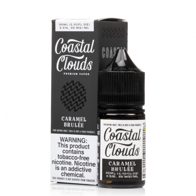 Coastal Clouds Salt Series E-Liquid 30mL (Salt Nic) | Caramel Brulee with packaging
