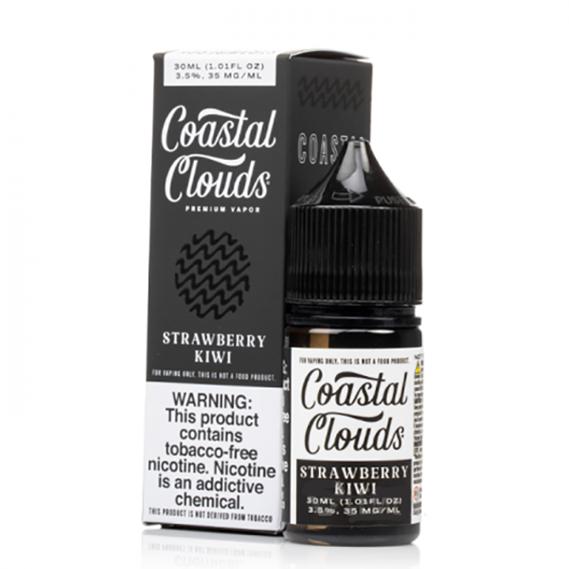 Coastal Clouds Salt Series E-Liquid 30mL (Salt Nic) | Strawberry Kiwi with packaging