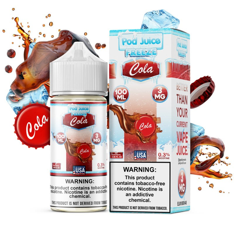 Pod Juice Series E-Liquid 100mL (Freebase) | 3mg Cola with Packaging
