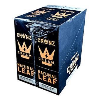 CROWNZ NATURAL LEAF CIGARS 30/2CT Cream with packaging