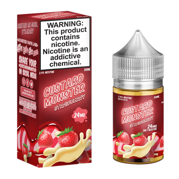 Jam Monster Salt Series E-Liquid 30mL Custard Monster Strawberry with packaging