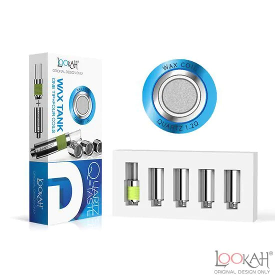 Lookah Wax Tank One Tip + Four Coils Quartz Taste | 5pcs D Flat Coils with Packaging 