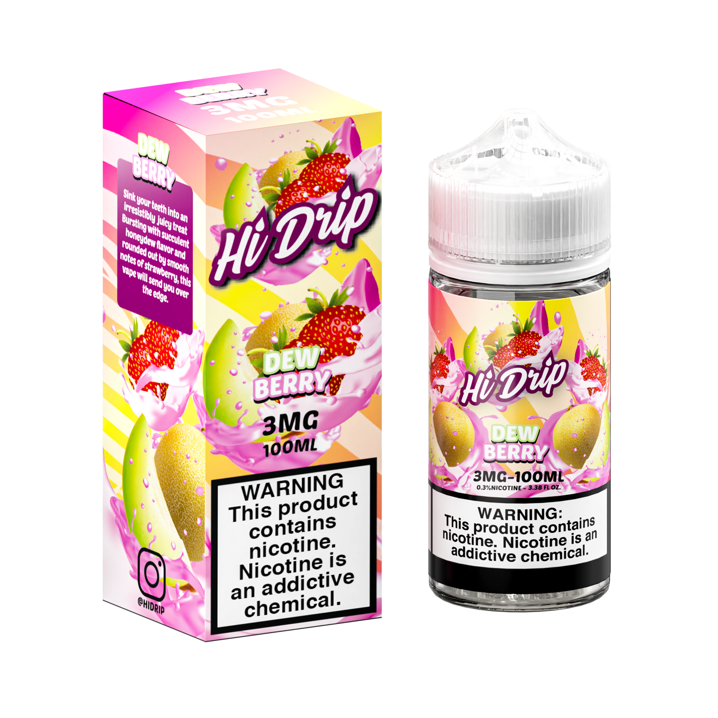 Hi-Drip Series E-Liquid 100mL (Freebase) | Dew Berry with packaging