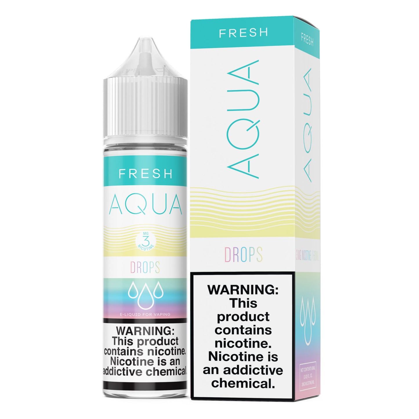 Aqua Series E-Liquid 60mL (Freebase) | Drops Fresh with Packaging