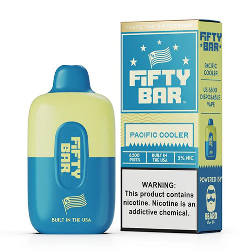 Fifty Bar Disposable 6500 Puffs 16mL 50mg | MOQ 5 | Pacific Cooler with packaging