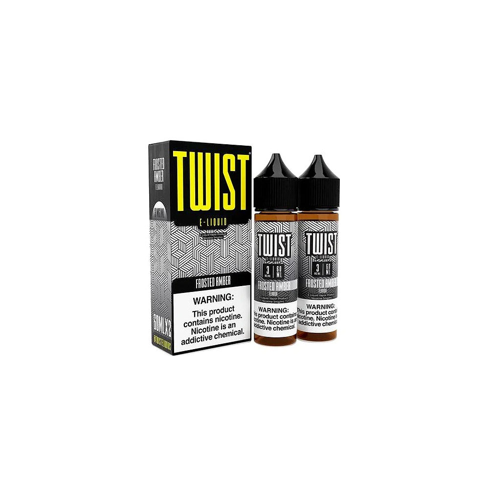 Twist Series E-Liquid 120mL Frosted Amber with packaging