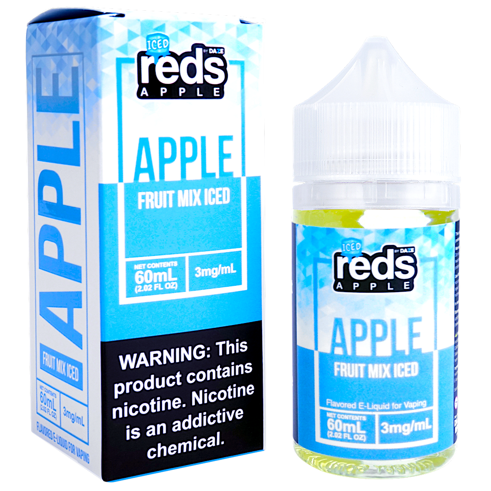 Reds Apple Series E-Liquid 60mL (Freebase) Fruit Mix Iced with Packaging
