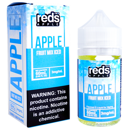 Reds Apple Series E-Liquid 60mL (Freebase) Fruit Mix Iced with Packaging