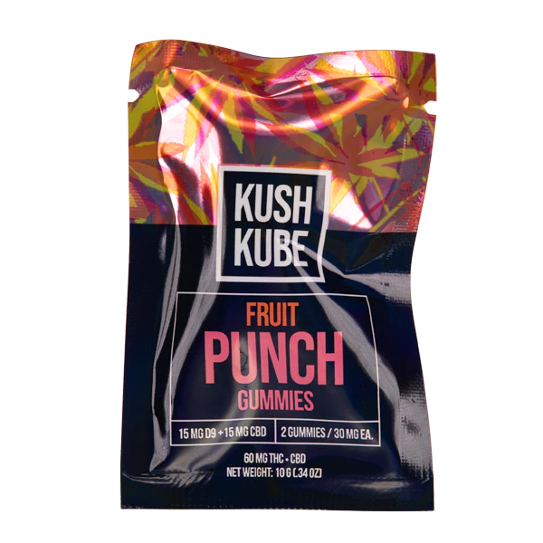 Kush Kube 2 Gummies | Fruit Punch with Packaging