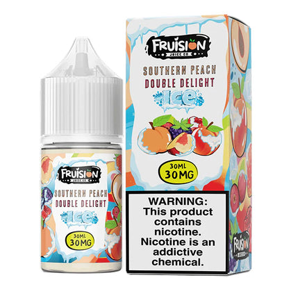 Fruision E-Juice 30mL (Salt Nic) | Southern Peach Double Delight Ice with packaging