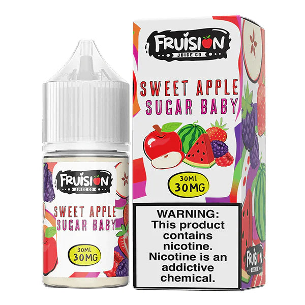 Fruision E-Juice 30mL (Salt Nic) | Sweet Apple Sugar Baby with packaging