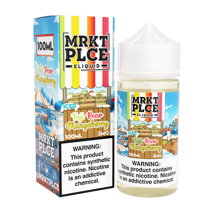 MRKT PLCE Series E-Liquid 100mL (Freebase) | Fuji Pear Mangoberry Iced with packaging