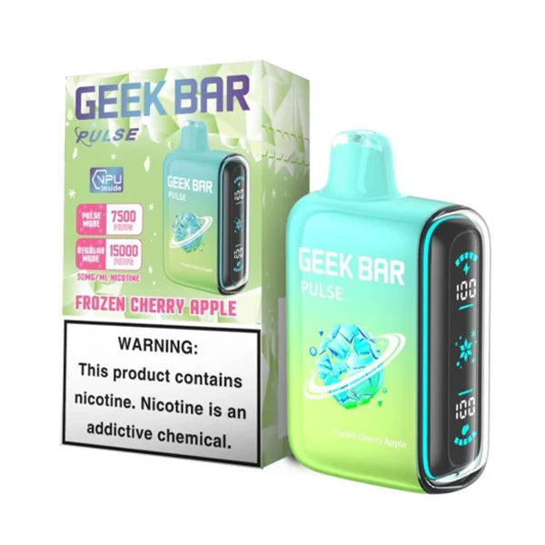 Geek Bar Pulse Disposable 15000 Puffs 16mL 50mg | MOQ 5 | Frozen Cherry Apple with packaging