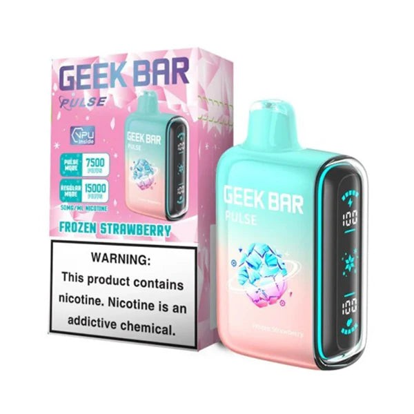 Geek Bar Pulse Disposable 15000 Puffs 16mL 50mg | MOQ 5 | Frozen Strawberry with packaging