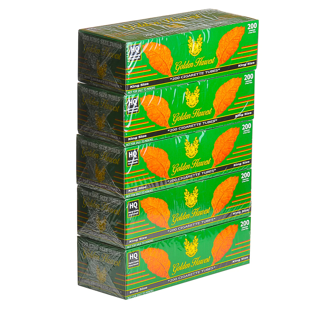 Golden Harvest Cigarette Filter Tubes | Green King Size with Packaging 