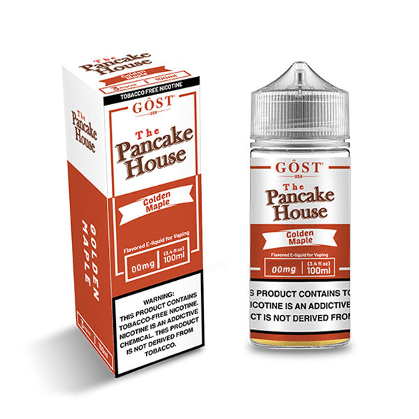 Pancake House Series E-Liquid 100mL (Freebase) | 0mg Golden Maple with packaging