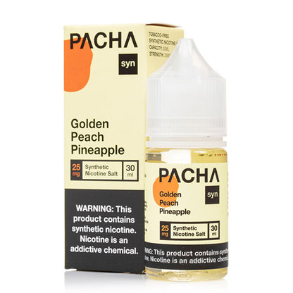 Pachamama TFN Salt Series E-Liquid | 30mL (Salt Nic) Golden Peach Pineapple with Packaging